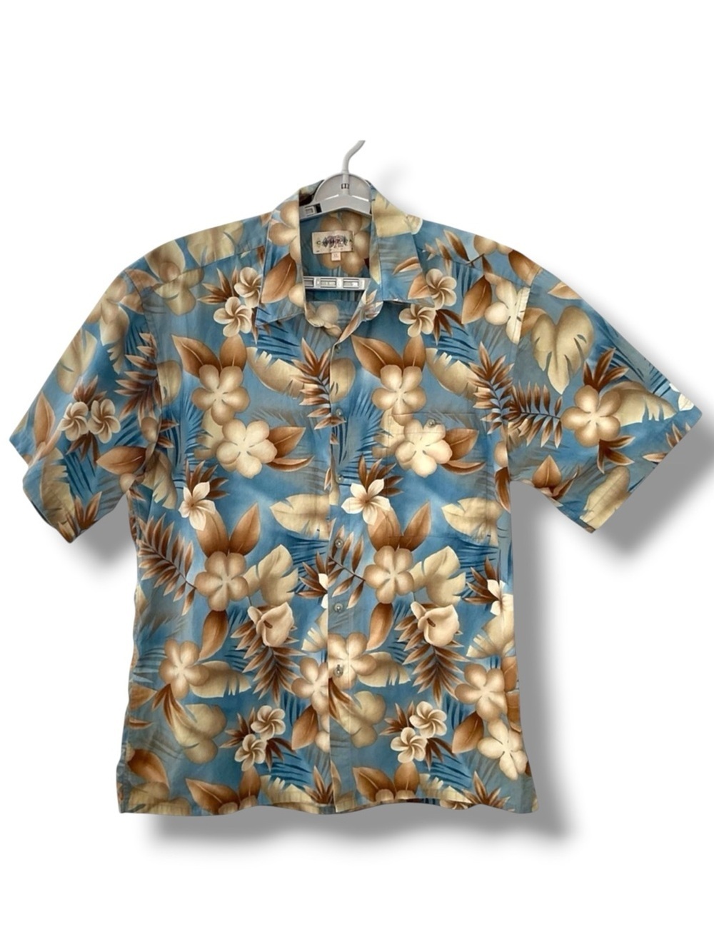 Vintage Hawaiian Shirt Campia Aloha Beach Button Up Cotton Blue Men's Shirt XL